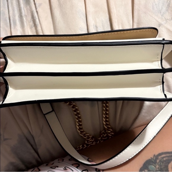 Coach Beige Suede Interior Handbag with White Leather Patch - Picture 5 of 6